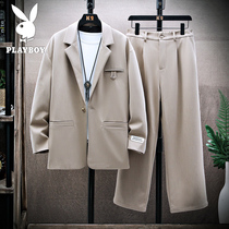 Playboy suit suit mens spring and autumn loose Korean trend casual small suit light ripe handsome coat