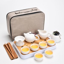 Kung Fu tea set home simple ceramic bubble teapot small set outdoor portable travel tea set set custom logo