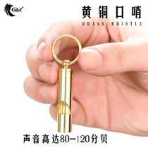 GBT pure brass outdoor life-saving whistle childrens survival whistle treble training field survival whistle