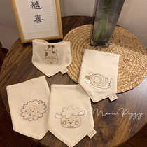 ins wind baby triangular towel spat towel child pure cotton autumn winter male and female baby round mouth newborn saliva pocket 0-2