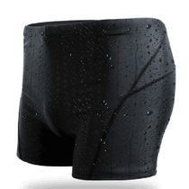 Professional shark skin five-point waterproof breathable swimming trunks plus size mens anti-embarrassing quick-drying hot spring flat corner swimming trunks