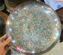 Pakistan national characteristics handmade large colorful copper plate home decoration decoration India-Pakistan culture