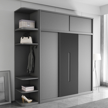Wooden Moon Nordic sliding door wardrobe simple modern sliding door cabinet combination economical home bedroom big wardrobe