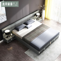 Muyue Nordic tatami bed Master Bedroom 1 8 m double bed modern minimalist princess wedding bed bedroom 1 5 one bed