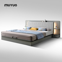 Clear Bunker Special Price Wood Moon Nordic High Box Storage Bed Modern Minimalist Double Bed Multifunction 1 8 m 1 5 Small family Type