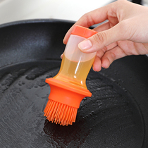 Kitchen baking oil brush Pancake barbecue brush with bottle grease brush High temperature household food silicone brush oil artifact