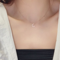 Necklace light luxury niche summer exquisite design sense sterling silver student choker female summer star Moon premium accessories