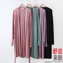 Long Sleeve Sleeping Robe Womens Summer Loose big code Modell Home Clothes Bath cloths for long outings The outside wearing a cardiovert pyjamas