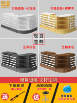 Simple modern supermarket convenience store cashier counter bar mother and baby pharmacy corner wooden combination small shelves