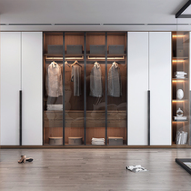 Beijing wardrobe custom modern light luxury Walk-in open cloakroom Integral EGGER board simple whole house furniture