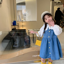 Childrens wear autumn new girl Korean suspender skirt baby vest dress childrens strap skirt two-piece set
