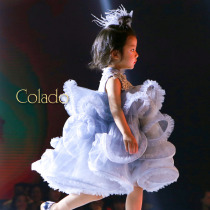 High-end custom children cute little girl baby birthday evening dress girl show princess dress