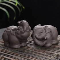 Tea pet ornaments original mine purple sand full handmade kung fu tea accessories tea play elephant auspicious creative decoration