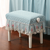 Piano stool cover home European simple single lift stool double piano stool set dressing table fabric lace custom