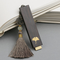 Classical Chinese style red wooden retro style U disk 16G gift box gift Ebony wooden custom lettering copper ginkgo leaf creative tassel Graduation souvenir gift exquisite bookmarks