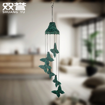 Double reputation Qingyu retro butterfly wind chimes home decoration metal pendant sound clear creative Valentines Day gift