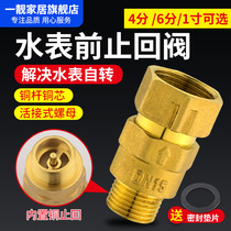 Copper tap water meter check valve table front live connection single-direction inner and outer wire check valve 4-point turn 4-point turn 6-point joint