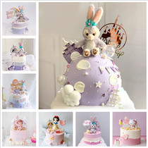 Net red cartoon cake model cute hairy rabbit Angel Princess girl childlike birthday simulation fake sample props