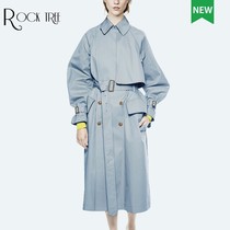 Europe standing over a kneecap woman in the middle 2022 a 2022 spring and autumn jacket cashew loose with a slim fit blue coat damp