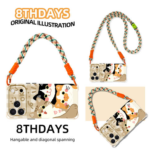 Crossbody Lanyard Strap Cats iPhone Case