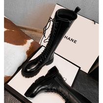 Martin Boots Thick bottom Lean Lacing High Cylinder Boots Long Barrel Rider Boots Woman 2022 Chunqiu Ji New Gush Long Boots