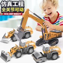 Childrens toy boy Project large tipping bucket alloy crane model tower crane hook machine forklift push excavation excavator