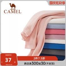 Camel outdoor fleece Spring and Autumn new men and women couples pullover sweater solid color fleece thin base shirt tide