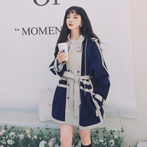 2021 spring and autumn new Hong Kong style hooded short waist jacket small bf all-match ins tide tooling windbreaker women