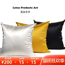 Solid color living room sofa pillow modern satin bedside bed nap cushion pillow back cover light luxury without core