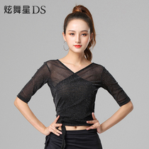 Latin dance suit womens new dance practice suit fashion net red dance top sexy lace-up ballroom dance suit summer