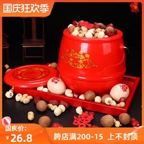 Wedding bride preparation supplies happy events children grandchildren wedding items exquisite dowry dowry modern red bucket