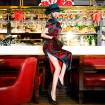 Miss Four high-end custom silk cheongsam 2021 summer new improved dress Hi mother-in-law wedding dress