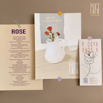 LuuJ original illustration hand-painted rose flower decoration card color wall stickers small poster