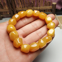 Natural A-grade Yunnan yellow dragon jade bead bracelet for men and women seed raw stone hand skewers old material chanterelle yellow with the shape of the hand skewers