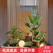 Indoor simulation green plant camping wind decoration landscaping shopping mall hotel shop window fake plant floor decoration layout