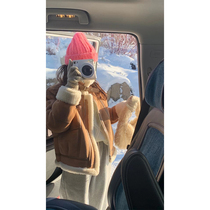 HEYGIRL black elder brother Korean fur one imitation lamb fur coat women winter short padded motorcycle clothing leather