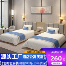 Hotel bed Hotel furniture Standard room Single room Full set of customized rental room Bed dedicated bed and breakfast Apartment Single double bed