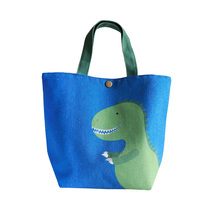 totu cartoon dinosaur lunch bag boy storage bag handbag student bag canvas lunch box bag large capacity