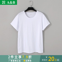 Abunderwear summer middle-aged and elderly cotton Old Man shirt breathable Mens Round neck short sleeve base base size sweatshirt