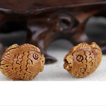 Peach Hu carving small fish wild peach core handmade evil spirits jewelry accessories diy low price
