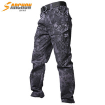 Spring Autumn Tactical Long Pants Mens Body Pants Wear and waterproof for training pants Multi-pocket outdoor tooling pants