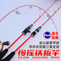 Light Deep Sea Solid Slow Rocking Iron Plate Rod Sea Fishing Road Subpole Offshore Boat Rod Fuji Wheel Base Straight Shank Big Things Ship Pole