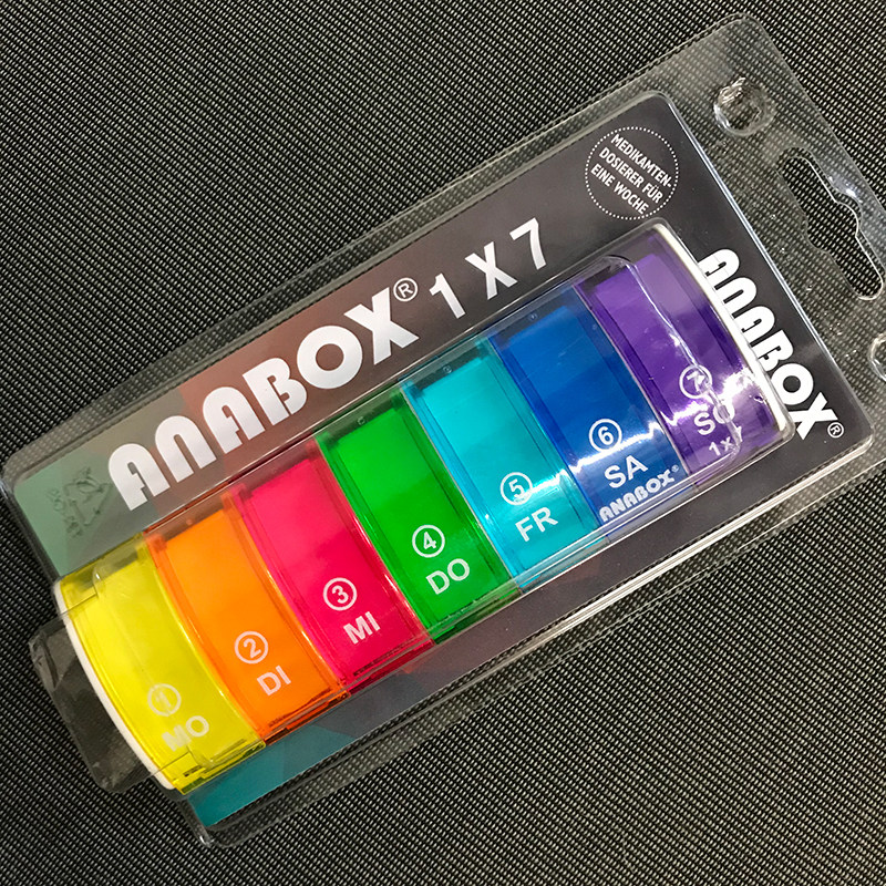 Germany ANABOX spot 7 days a week small medicine box a week portable medicine box daily moisture-proof carry-on medicine box seven boxes