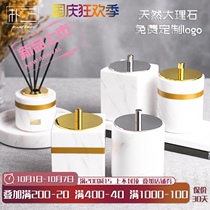 Cotton sign box storage light luxury Nordic marble dressing table cosmetics desktop with cover sundries toothpick tube