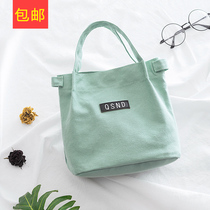 Canvas bag tote bag Lunch box bag Shoulder portable Korean version of the small fresh bag Environmental protection bag with rice bag lunch bag