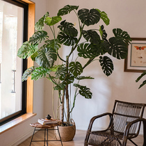 Nordic simulation plant monstera bionic green plant large potted plant floor decoration living room interior decoration fake tree hotel