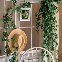 (Juhan) Linzhang Rattan Large simulation hanging green plant winding rattan Climbing rattan engineering decorative wall Green plant wall
