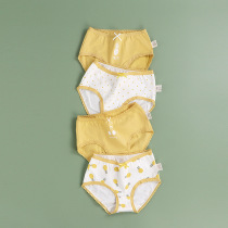 South Koreas new girls  pure cotton antibacterial panties thin childrens breathable middle and large childrens shorts girls do not clip pp briefs