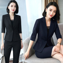 Professional suit suit female summer Korean version of the small man fashion temperament thin section hotel manager work clothes female high-end