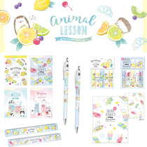 Japan Stationery Q-LIA Summer Small Fresh Creative Stationery Series Notes Folder Ruler Oak